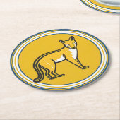 Set van 6 Tasmaanse Tiger Paper Onderzetters (Gebogen)