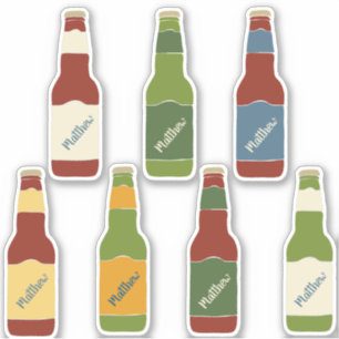 Set van 7 gepersonaliseerde bierfles sticker