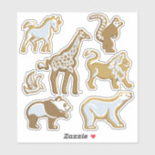 Set van 7 Gingerbread Cookies Sticker (Vel)