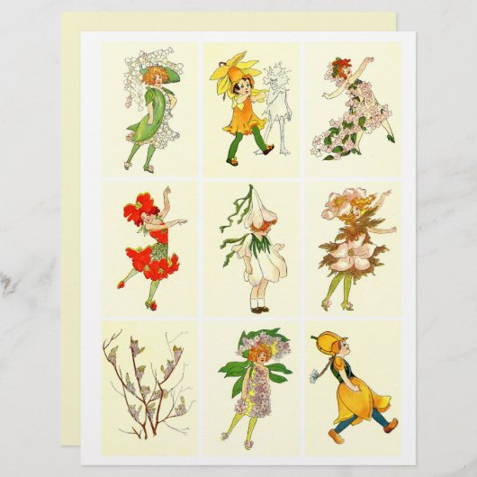 Set van 9 - blaasje voor bloemen (Voorkant / Achterkant)