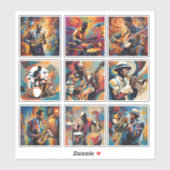 Set van 9 Jazzmuzikantstickers Sticker (Vel)