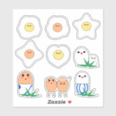 Set van 9 Kawaii-ei-vinylsticker Sticker (Vel)