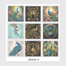 Set van 9 Pauw Stickers