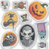 Set van 9 Spooky Halloween Sticker (Voorkant)