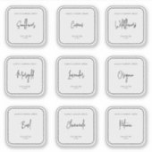 Set van 9 zaden etiketten sticker (Voorkant)