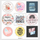 Set van 9 Zelfliefde Vinyl Sticker (Vel)