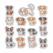 Set van aandoenlijke honden sticker (Voorkant)