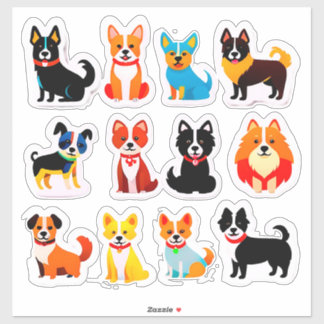 Set van aandoenlijke honden sticker