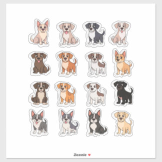 Set van aandoenlijke honden sticker