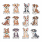 Set van aandoenlijke honden sticker (Voorkant)