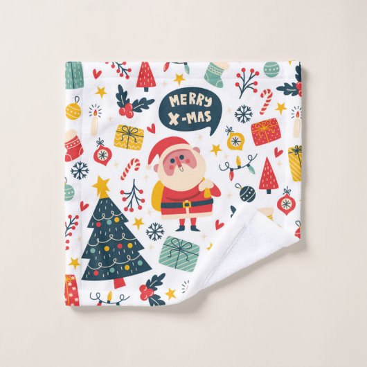 Set van badhanddoeken Kerstmis 2024 Bad Handdoek (Wasdoekje)