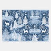 Set van Blue & White Snowy Christmas Inpakpapier Vel (Voorkant 2)