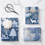 Set van Blue & White Snowy Christmas Inpakpapier Vel<br><div class="desc">Voeg een vleugje vakantiejuichen toe aan uw cadeau-geven met onze feestelijke kerstinpakpapierset. Met drie unieke design geïnspireerd op de magie van Kerstmis, zullen deze papieren uw cadeaus extra speciaal maken. Perfect voor het inpakken van geschenken van alle groottes, deze set zal zeker een vleugje vreugde en verwondering toevoegen aan uw...</div>