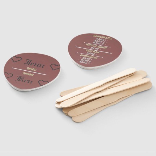 Set van bruiloft fans - Blushing Champagne Handwaaier (Niet-gemonteerd)