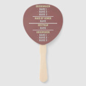 Set van bruiloft fans - Blushing Champagne Handwaaier (Achterkant)