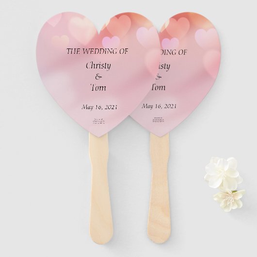 Set van bruiloft fans handwaaier (Voorkant en achterkant)