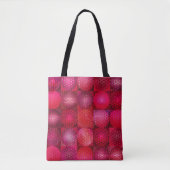 Set van cirkelvormig mozaïek in rood tote bag (Voorkant)