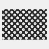 Set van coördinerende zwart wit basketbal patroon inpakpapier vel (Voorkant 2)