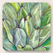 Set van de Zes Agave Onderzetters van de Waterverf (Voorkant)