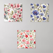 Set van drie chique elegante bloemige Prints (Voorkant)