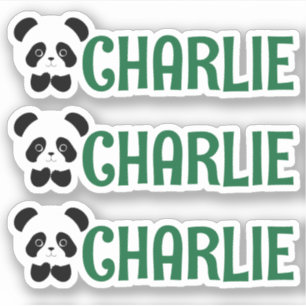 Set van drie gepersonaliseerde naamlabels voor pan sticker