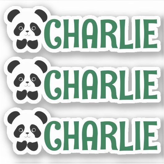 Set van drie gepersonaliseerde naamlabels voor pan sticker (Voorkant)
