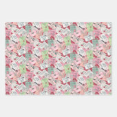 Set van drie kerstbrieven aan de kerstman inpakpapier vel (Voorkant)