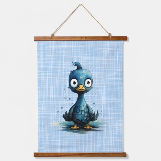 Set van drie Mad Birds Abstract Groen Blauw Geel Hangend Wandkleed (Voorkant)