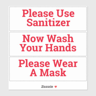 Set van drie sanitaire Stickers