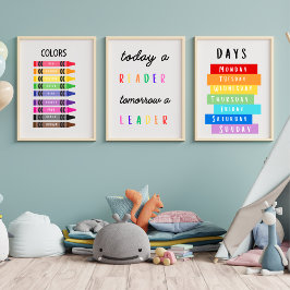 Set van educatieve Posters en home school prints