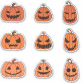 Set van enge pompoen sticker (Voorkant)