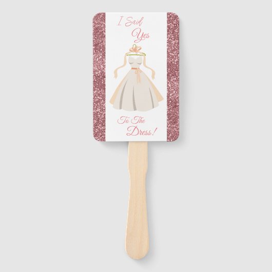 Set van fans - Ja op de jurk Handwaaier (Voorkant)
