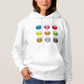 Set van gekleurde Buttonnen Dames Hoodie (Voorkant)