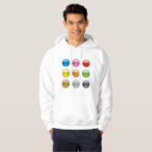 Set van gekleurde Buttonnen Mannen Hoodie (Voorkant volledig)