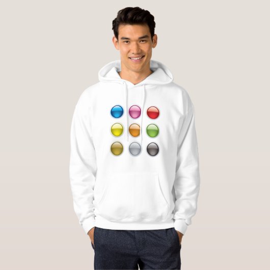 Set van gekleurde Buttonnen Mannen Hoodie (Voorkant volledig)