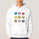 Set van gekleurde Buttonnen Mannen Hoodie (Voorkant)