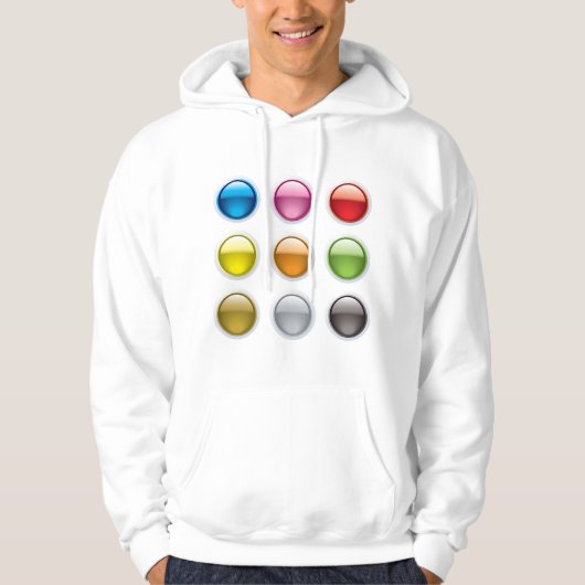 Set van gekleurde Buttonnen Mannen Hoodie (Voorkant)