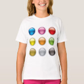 Set van gekleurde Buttonnen meisjes T-shirt (Voorkant)