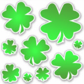 Set van gelukkige 4 blad klaver, Ierse Shamrocks Sticker (Voorkant)