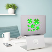Set van gelukkige 4 blad klaver, Ierse Shamrocks Sticker (Laptop op bureau)
