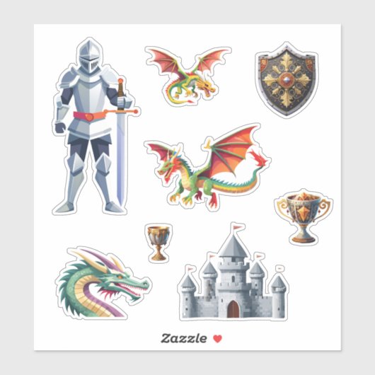 Set van gotische middeleeuwen sticker (Vel)