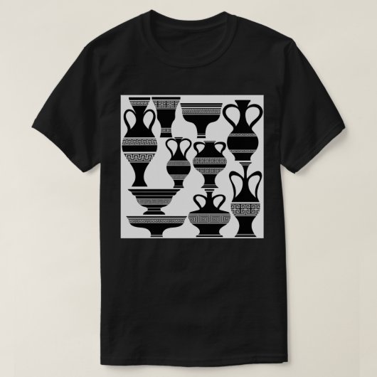 Set van Griekse Amphora Silhouettes, geïsoleerd op T-shirt (Design voorkant)