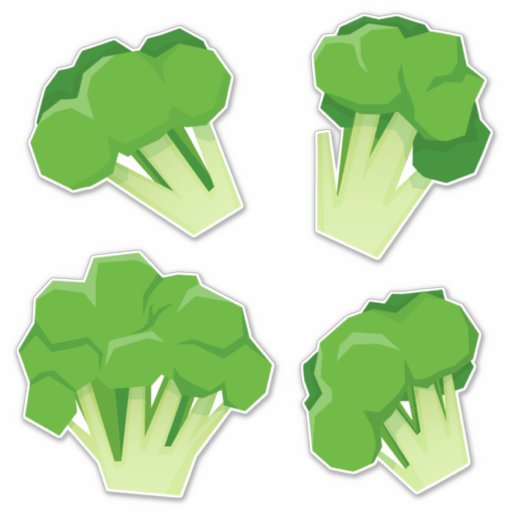 Set van groene broccoli sticker (Voorkant)