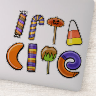 set van Halloween snoep en behandelingen   Hallowe Sticker