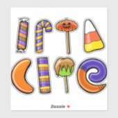 set van Halloween snoep en lekkernijen | Halloween Sticker (Vel)