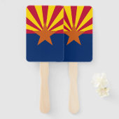Set van hand fan met vlag van Arizona, USA Handwaaier (Voorkant en achterkant)