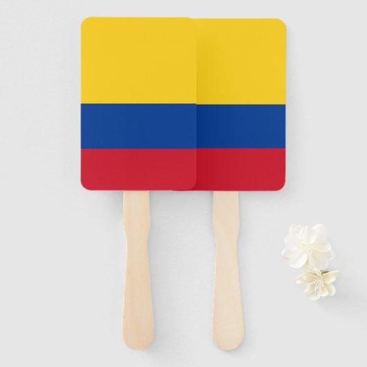 Set van hand fan met vlag van Colombia Handwaaier (Voorkant en achterkant)