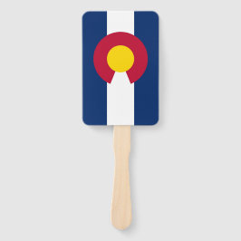 Set van hand fan met vlag van Colorado, USA Handwaaier