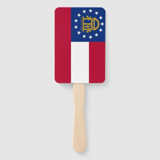 Set van hand fan met vlag van Georgië, VS Handwaaier (Achterkant)