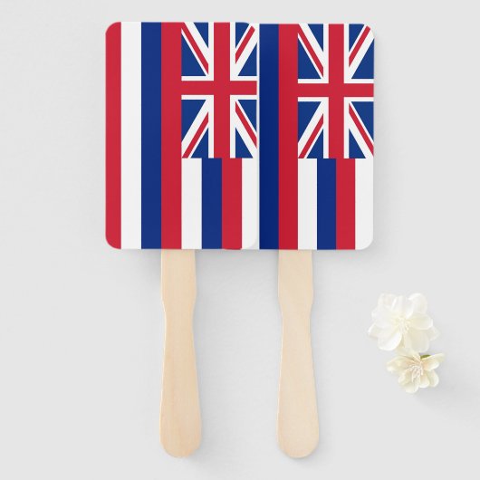 Set van hand fan met vlag van Hawaï, USA Handwaaier (Voorkant en achterkant)